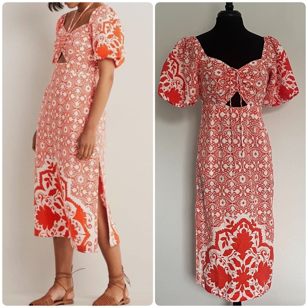 Boden Linen Floral Dress